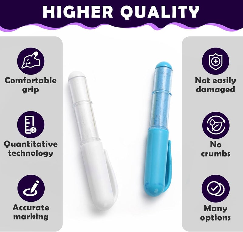 chaseroad 2PCS Sewing Chalk for Fabric, Wipeable and Washable Fabric Chalk for Sewing, Tailors Chalk for Fabric Etailed Marking on Fabrics, Cottons, Leathers - Blue, White - Image 5